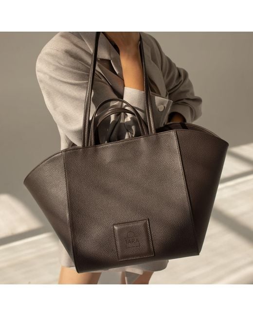 Tarea Studio Brown Ebony Lido Leather Bag