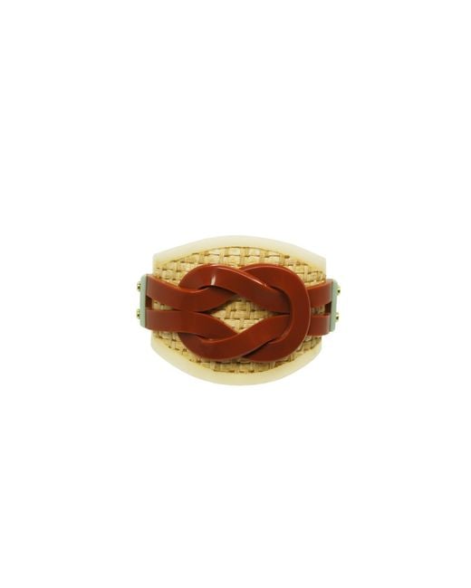 Gissa Bicalho Brown Handmade Acrylic Bracelet Ybyra Cream