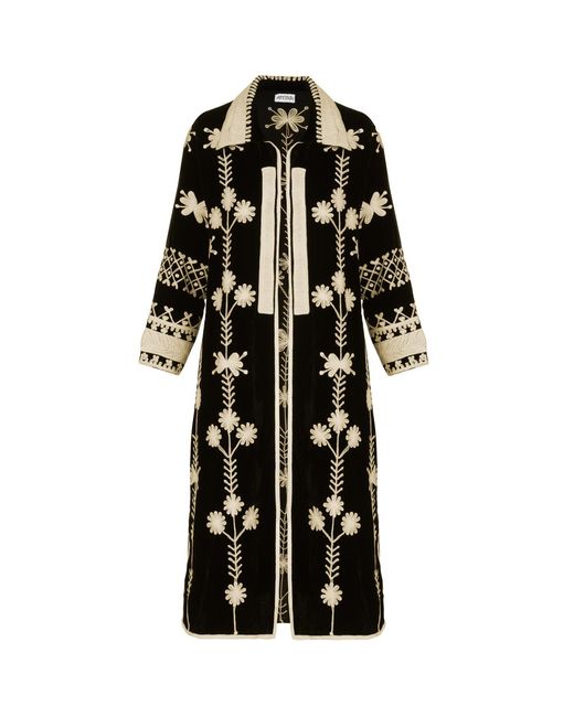 Antra Designs Black Suki Velvet Coat Dress