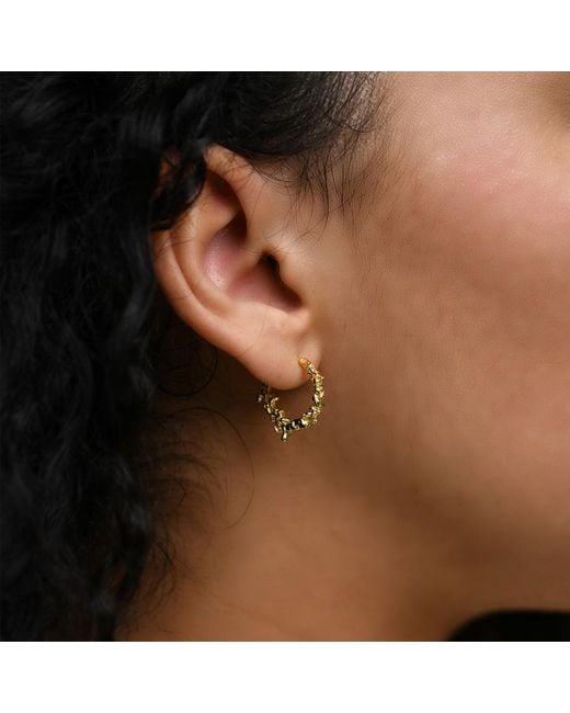Janus Edinburgh Metallic Foyers Organic Vermeil Huggie Earrings