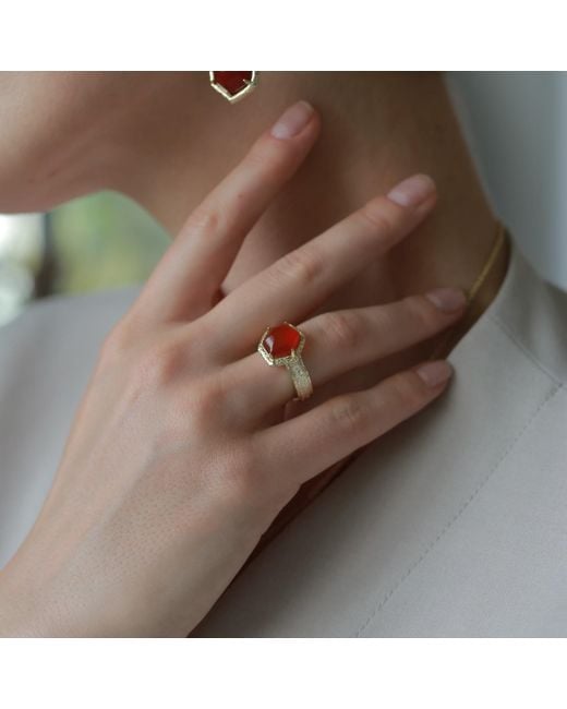 Retro Chic Red Agate Tiger Ring