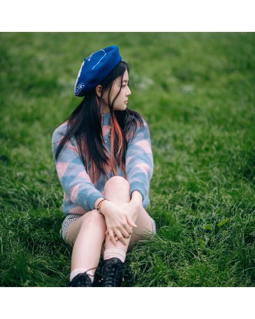 Heartfelt Layers Blue Polar Bear Constellation Beret