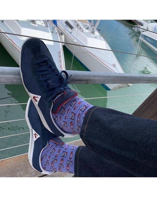 Lazyjack Press Blue Beer Goggles Socks for men