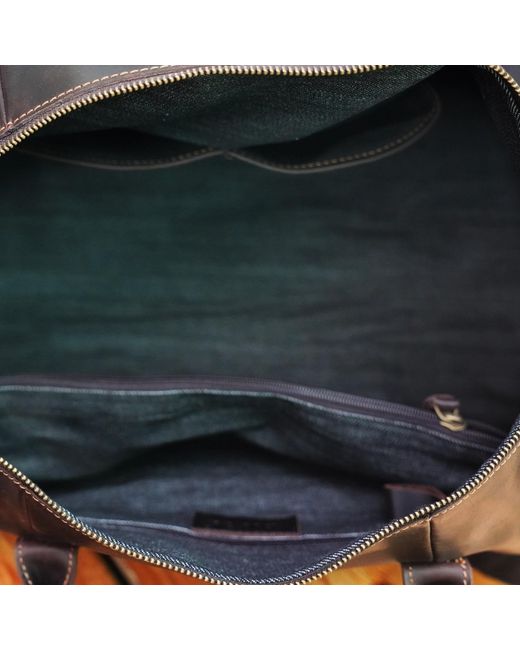 Touri Brown Leather Over Night Bag With Shoe Storage for men