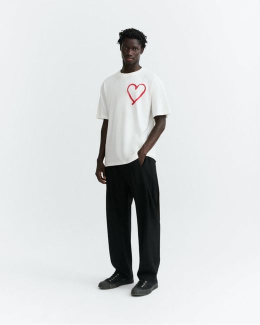 Thinking Mu White Heart Tape Aaron T-Shirt for men