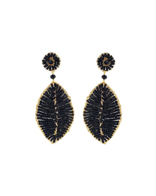 Lavish by Tricia Milaneze Blue Leaf Handmade Earrings