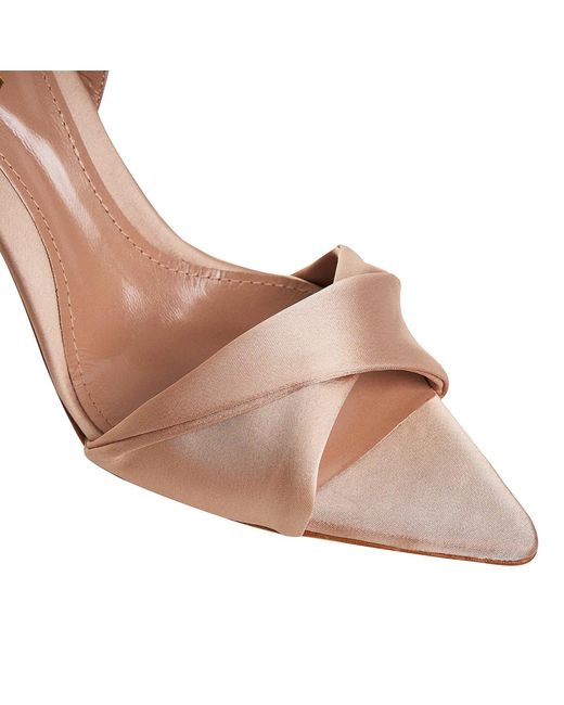 Ginissima Pink Cleo Satin Sandals, Pointed Toe, Nude