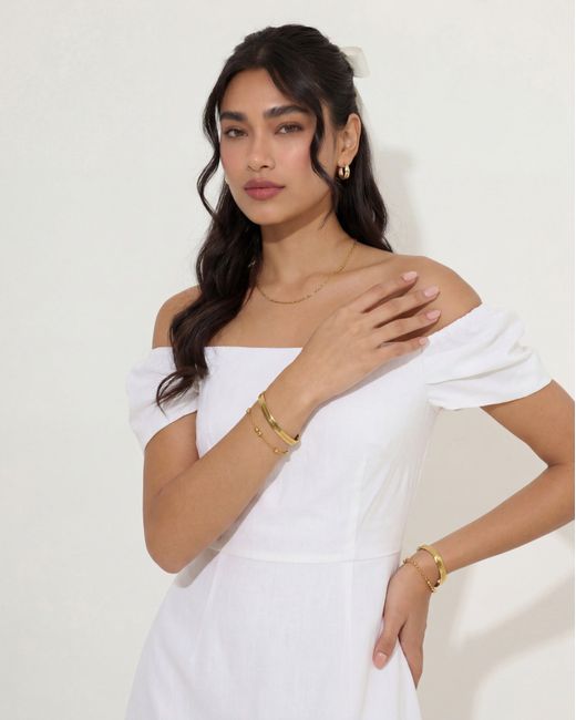 Elk & Bloom White 14K Double Beaded Satellite Chain Bracelet
