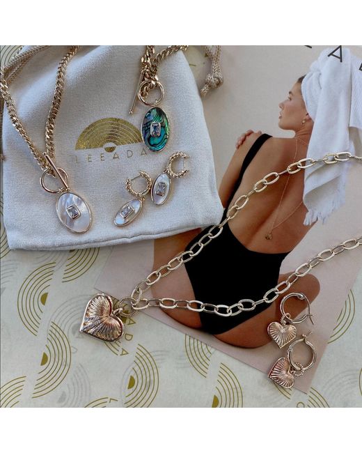 Leeada Jewelry Metallic Venus Heart Earrings