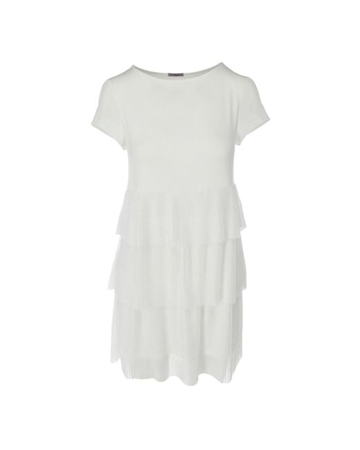 Oh!Zuza Gray Short Frill Dress With Translucent Pleats