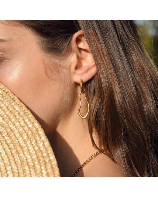 A Weathered Penny Metallic Yuna Drop Hoops
