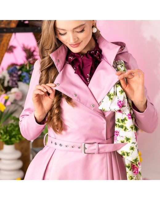 RainSisters Pink Trench Coat: Rosie Bow