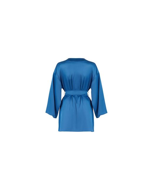 Avenue 8 Blue Mini Silk Robe