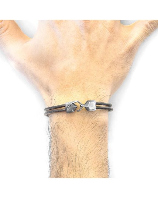 Anchor and Crew Multicolor Shadow Cromer & Round Leather Bracelet for men