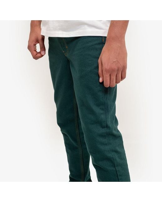 PLACE OF ELMS Green Quartz Denim Pants for men