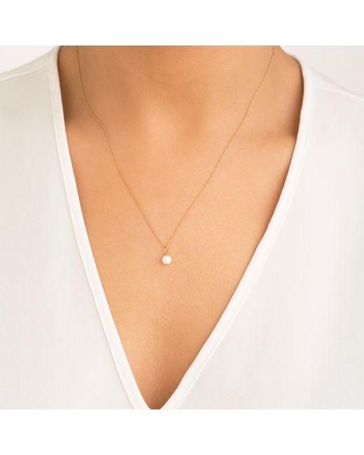Lily & Roo Metallic Single Pearl Pendant Necklace