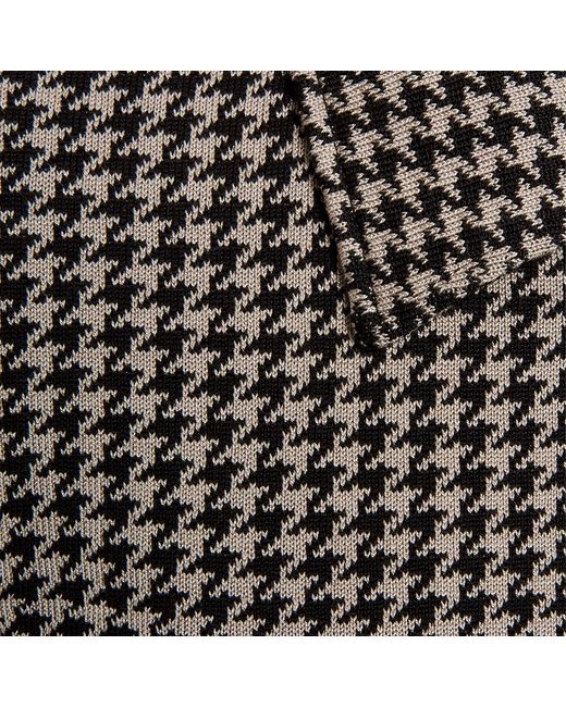 SEREN LONDON Brown Houndstooth Knitted Jacket for men