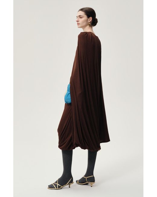 FRONT ROW SHOP Brown Opera Twisted Jersey Dress Cocoa