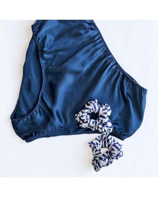 Soft Strokes Silk Blue Set Of Two Pure Mulberry Silk Bikini Pantie