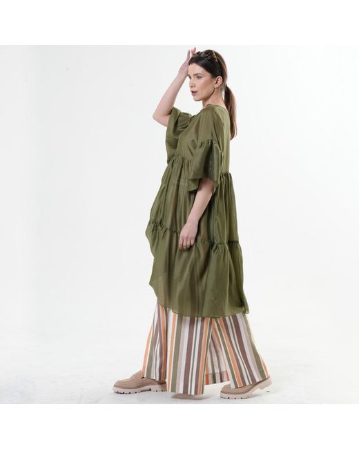 Metamorph Green Oversize Sheer Tunic
