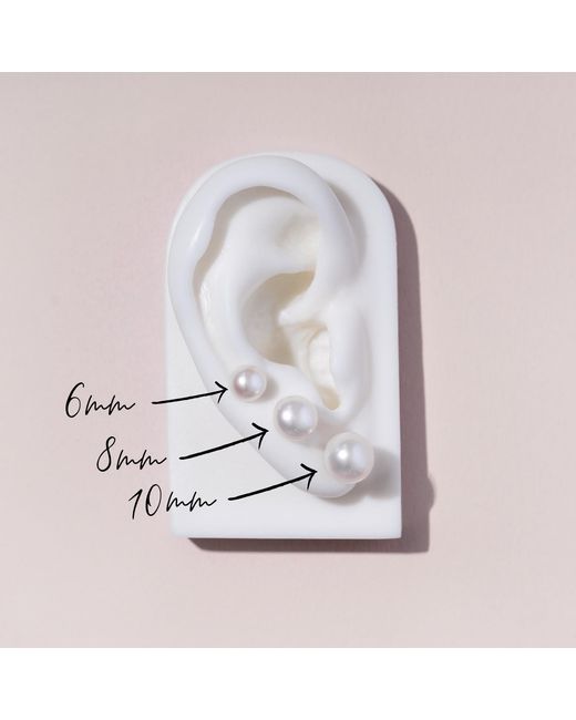 Dower & Hall Metallic Ten Millimetre Timeless Freshwater Pearl Studs