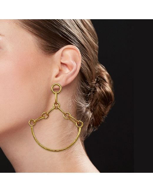 Jaredjamin Metallic Libra Link Chandelier Post Earrings