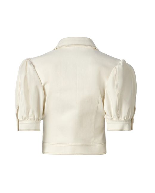 Lita Couture Metallic Topstitch Detail Shirt