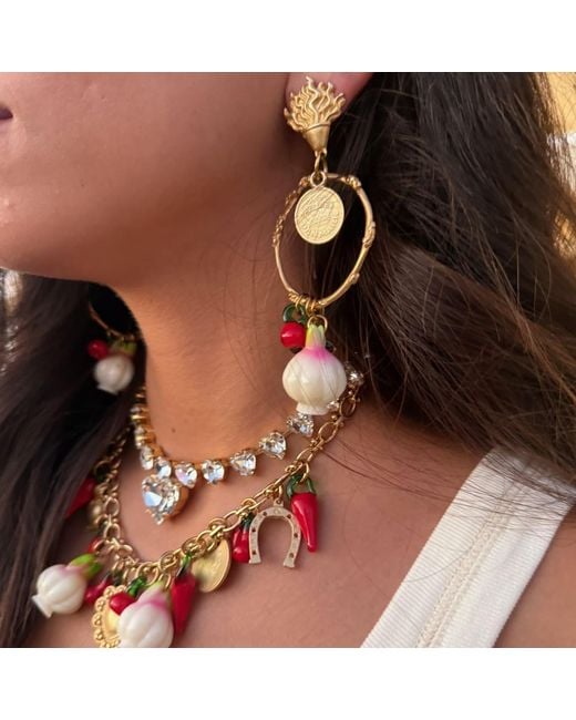Achala Handcrafted Metallic Meditterenean Inspired Hoop Earrings