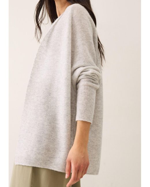 Loop Cashmere White Relaxed Edge To Edge Cardigan