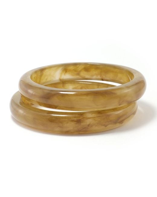 Hye Jane Jewelry Metallic Acacia Marbled Resin Duo Bangle Set