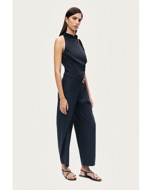 Nocturne Black Asymmetric Buckle Detail Pants