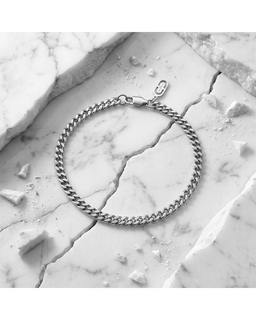 Kennett Watches & Accessories Metallic Kennett Cuban Chain Bracelet Four Mm for men