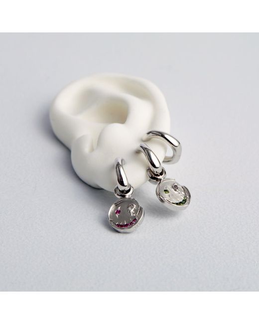 Kasun Metallic Smile Hoop Earrings – December – Tanzanite –