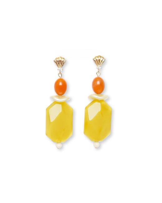 Malolo Jewelry Yellow Minigami Earrings Limoncello