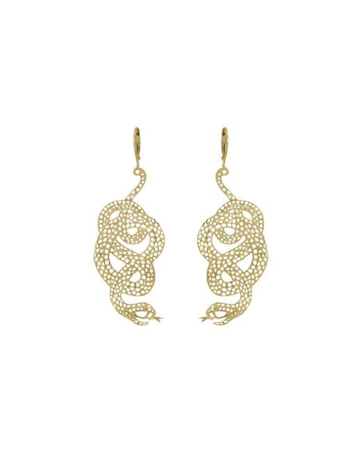 Zoe & Morgan Metallic Lacy Snake Earrings