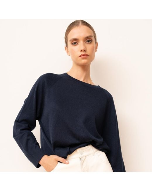 Bel Cashmere Blue Chelsea Cashmere And Silk Sweater