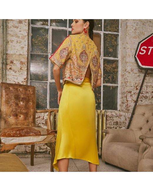 Emma Wallace Yellow Sakura Wrap Skirt