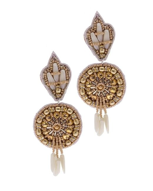 Saachi White Ares Drop Earring
