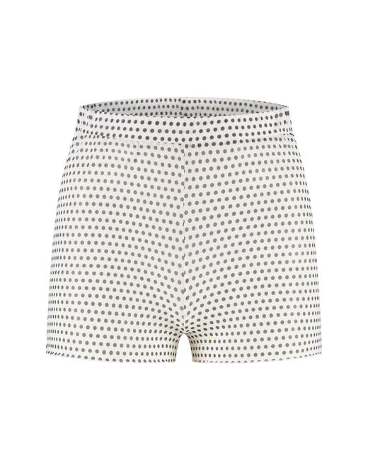 Noblesse Oblige White Small Polka Dot On Mesh Sleep Shorts
