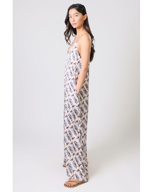 Traffic People White Hummingbird And Bird Print Ithaca Sleeveless Jumpsuit