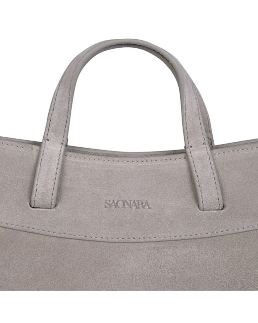 Saonara Brand Gray Mini Shopping Suede Limited Edition