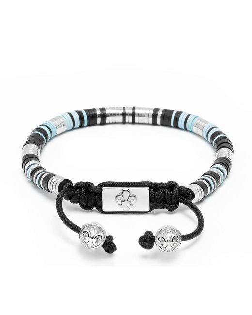 Nialaya Black Eclipse Disc Bracelet for men