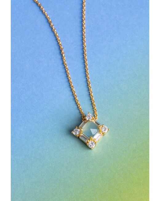 Lavani Jewels Metallic Aquamarine Polaris Pendant Necklace Plated