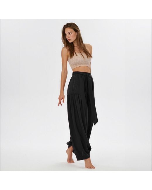 Zhenabia Black Boho Harem Pants