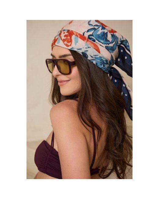 Saachi Blue Coastal Market Print Bandana
