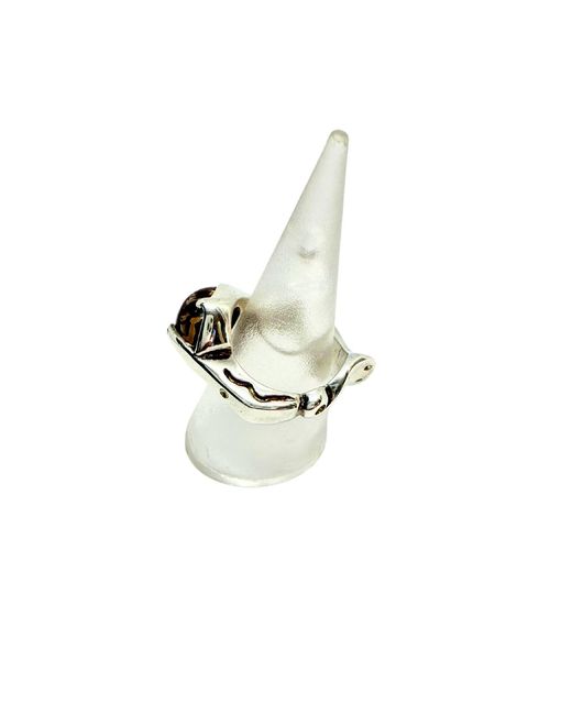 Tg-Jewellery by Tamara Gervasio White The Sculpture Sterling Ring With Jasper