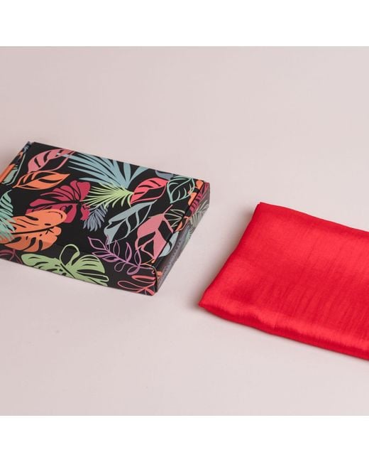 Silk and Bears Red Mulberry Silk Scarf – Handwoven & Hand-Dyed Sheer Shawl