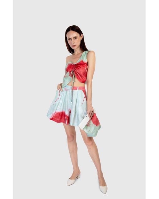 Shinaraa Green One Shoulder Adjustable Midriff Top