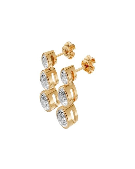 Aya Fine Jewelry Metallic 1.99 Cwt Pear Cut Lab Diamond Drop Earrings