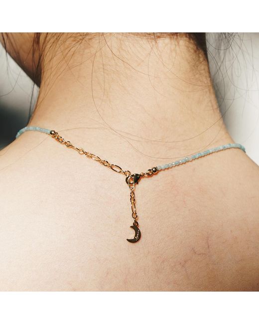 Aurozia Metallic Evil Eye Moon & Heart Amazonite Vermeil Choker Necklace & Bracelet, Crystal Protection Jewelry